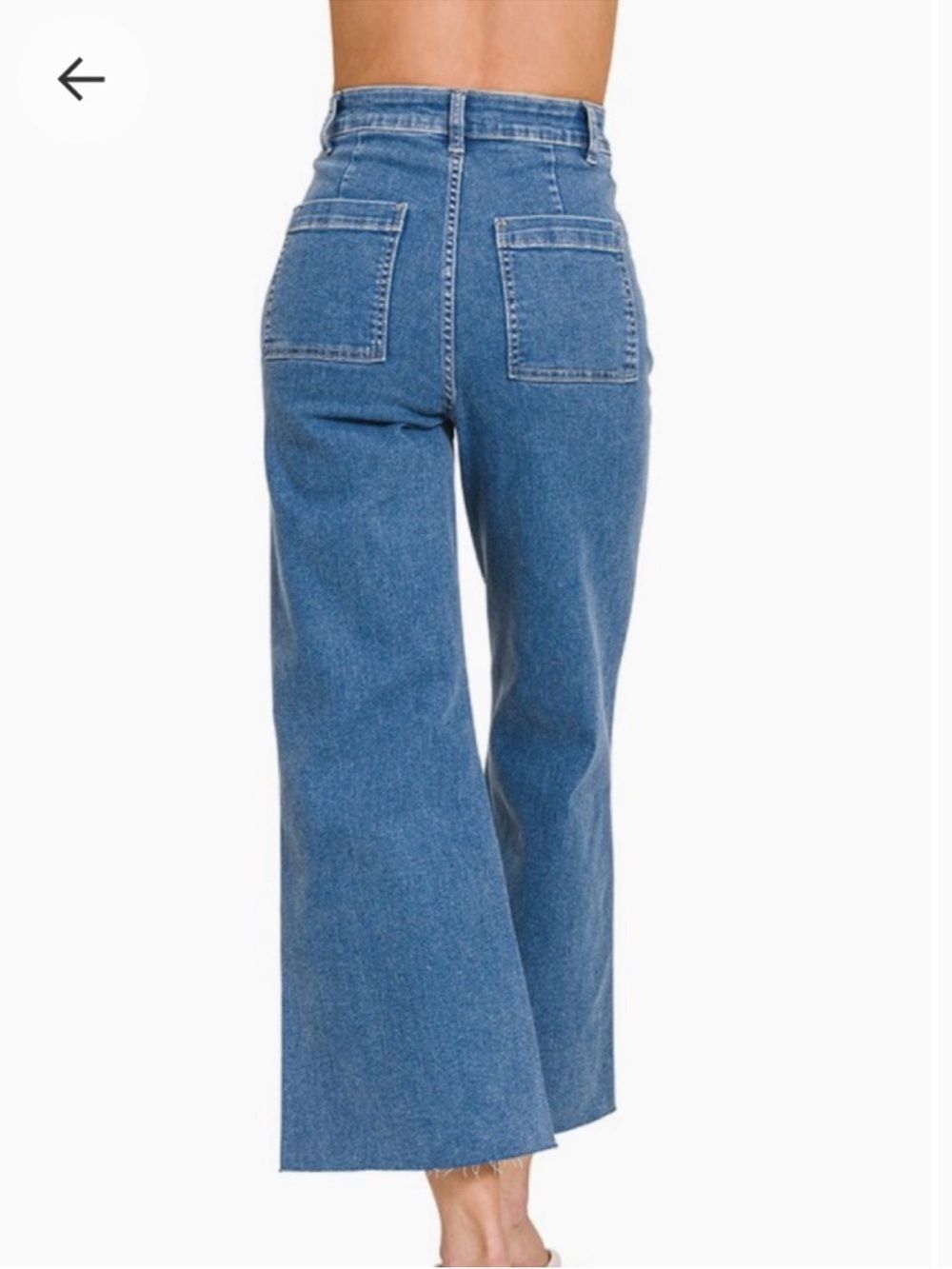 Zenana Outfitters Medium Blue High-Rise Wide Leg Jeans - Picture 3 of 3